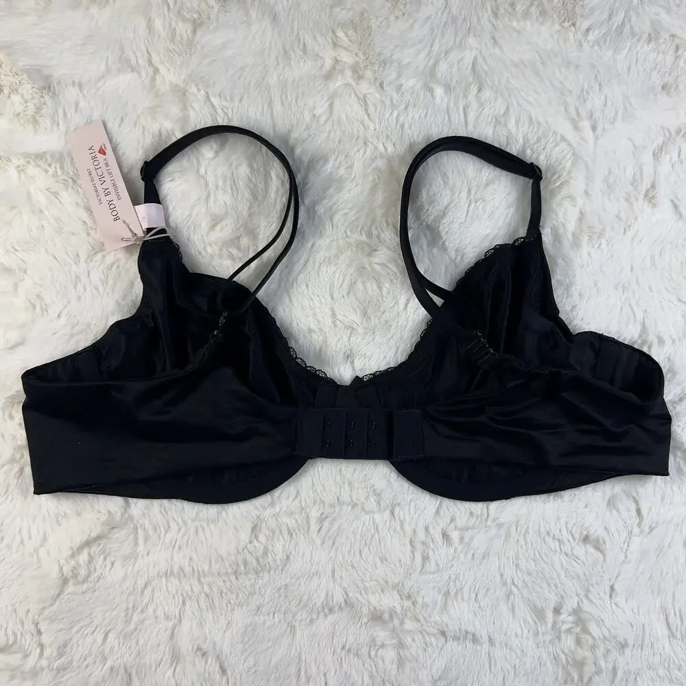 Victoria's Secret Body‎ by Victoria Smooth Black Unlined Demi Underwire Bra 32DD